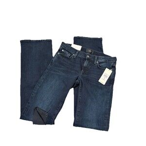 NWT $228 7 For All Mankind The Original Bootcut Jeans Women's Destroyed 27x33